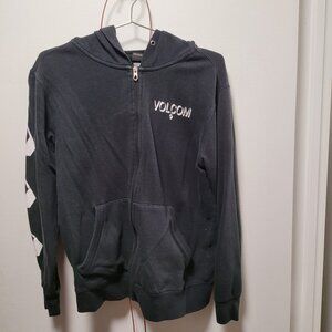 VOLCOM Zipper Hoodie Size S Men Black with White